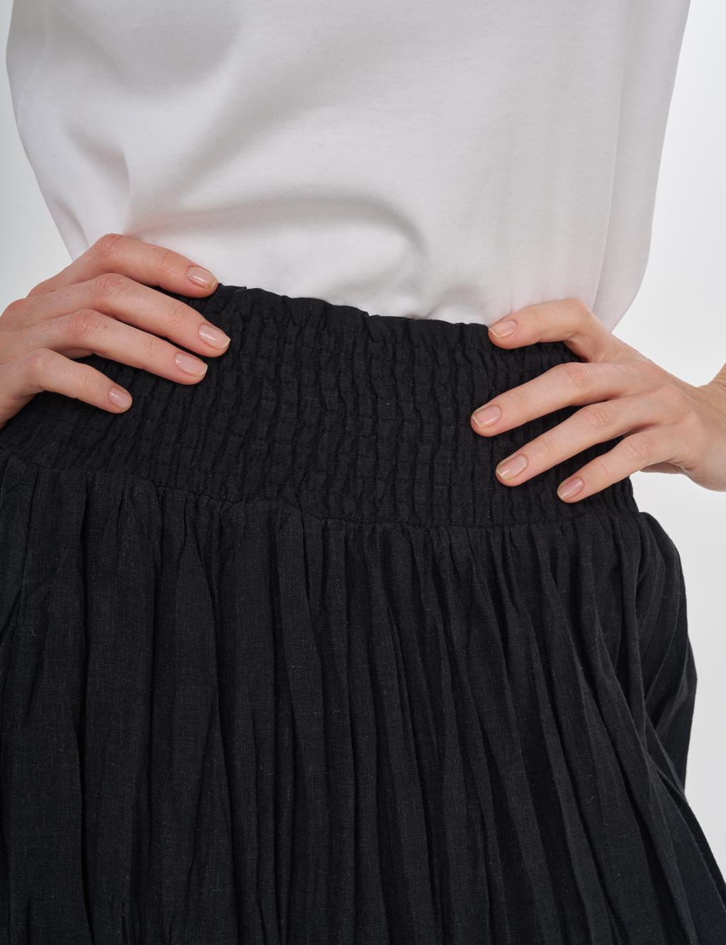 Gipe Seam Cotton Skirt Black