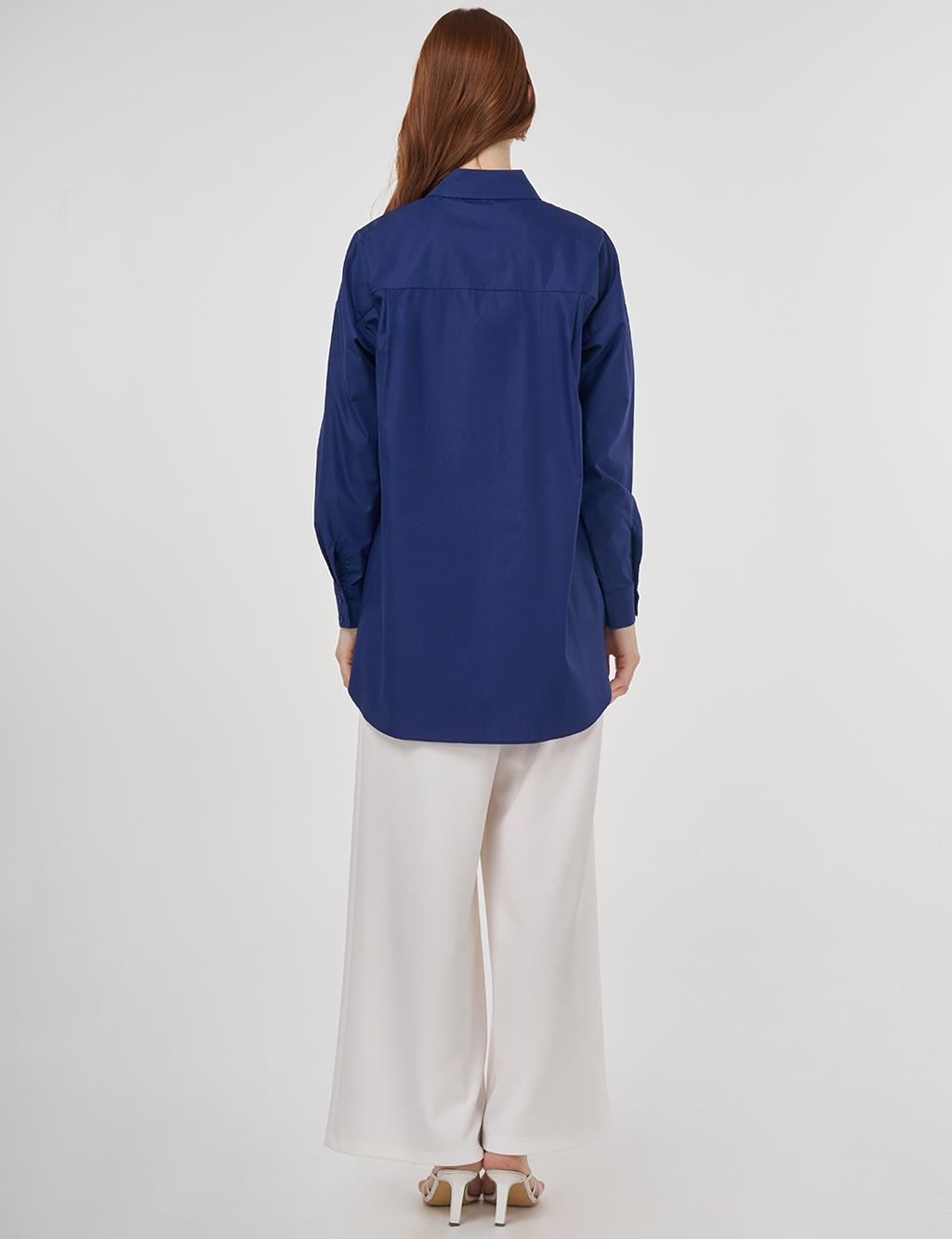 Relaxed Fit Cotton Tunic Navy Blue