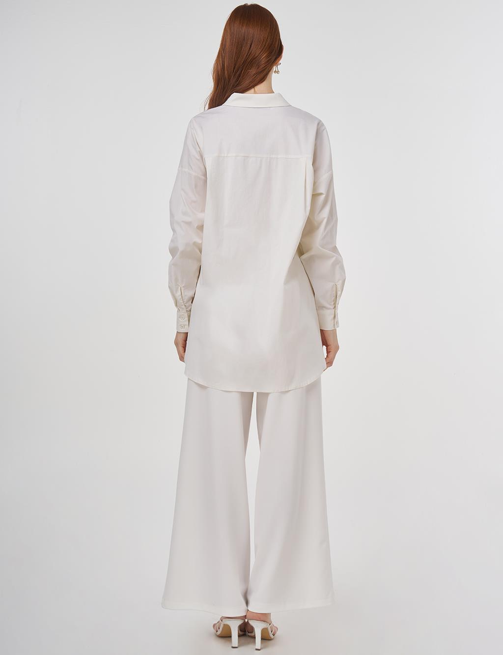 Relaxed Fit Cotton Tunic Cream 