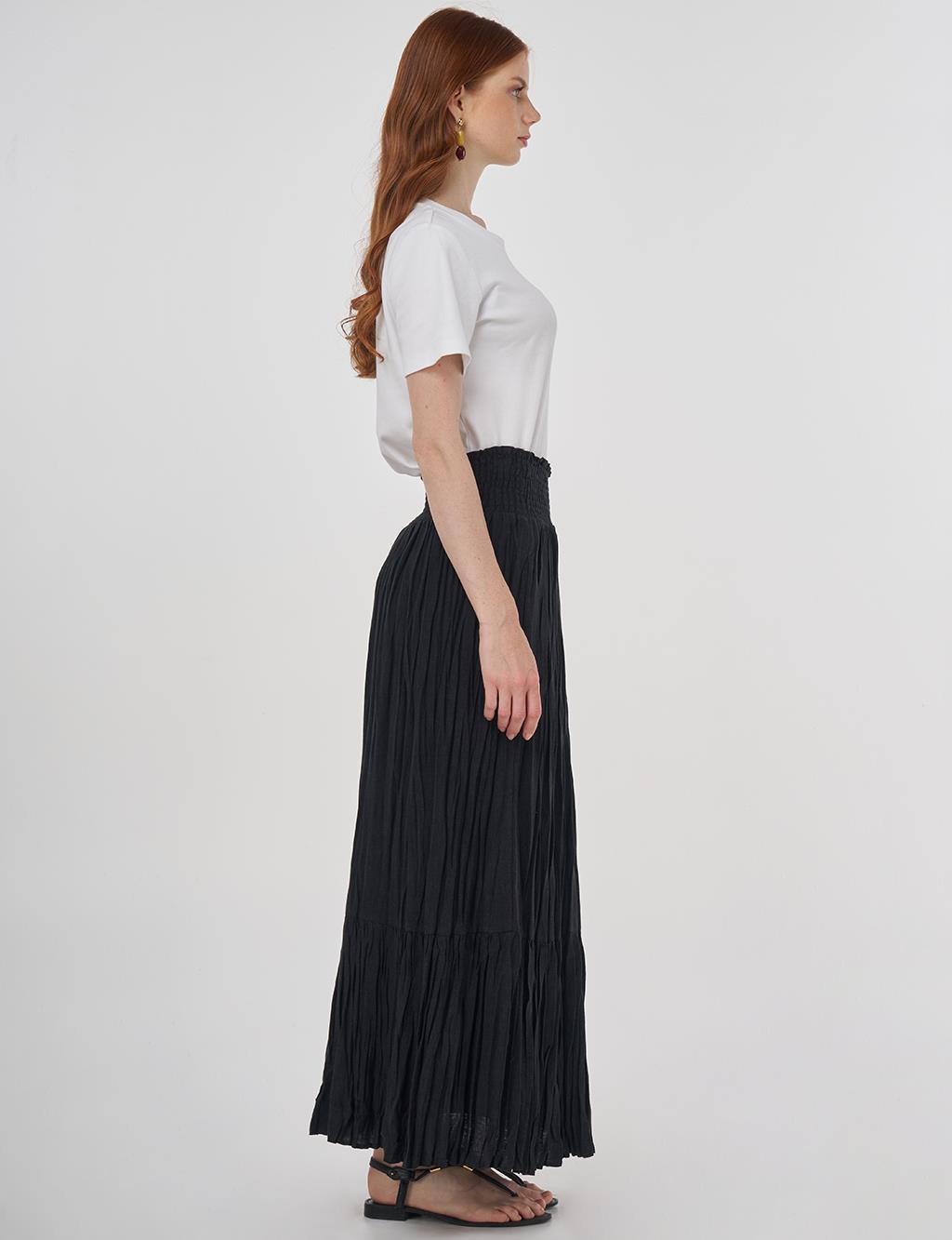 Gipe Seam Cotton Skirt Black