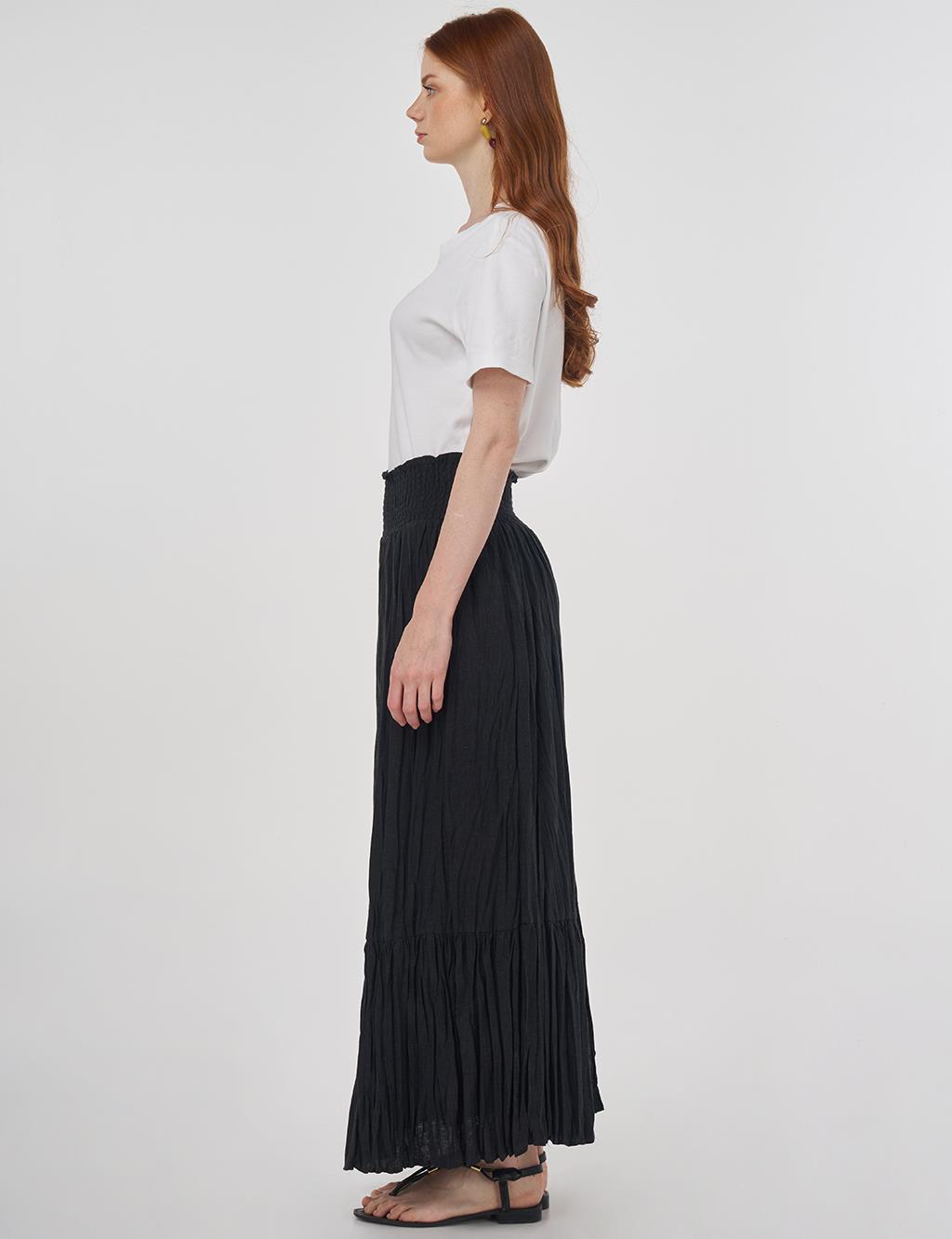 Gipe Seam Cotton Skirt Black
