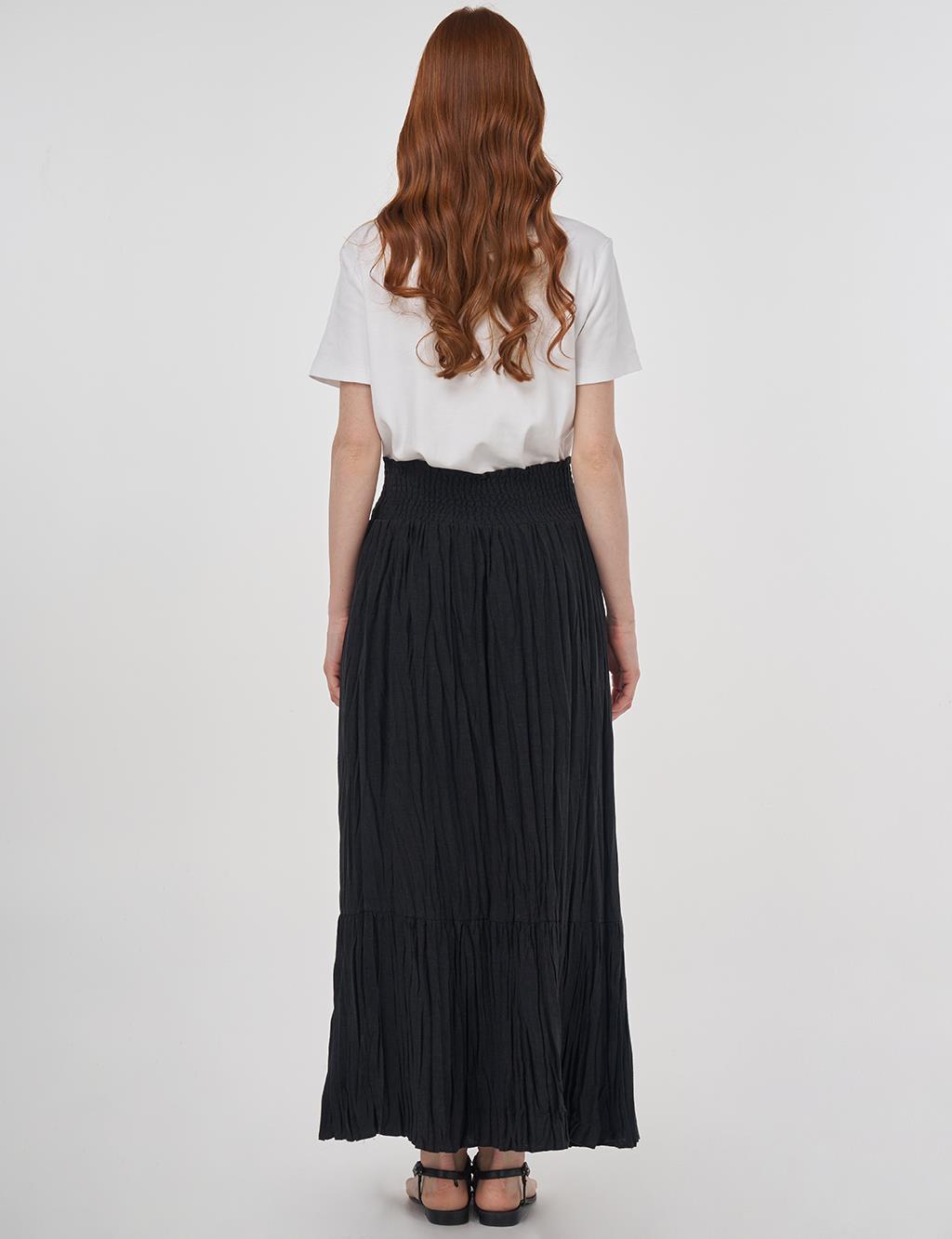 Gipe Seam Cotton Skirt Black