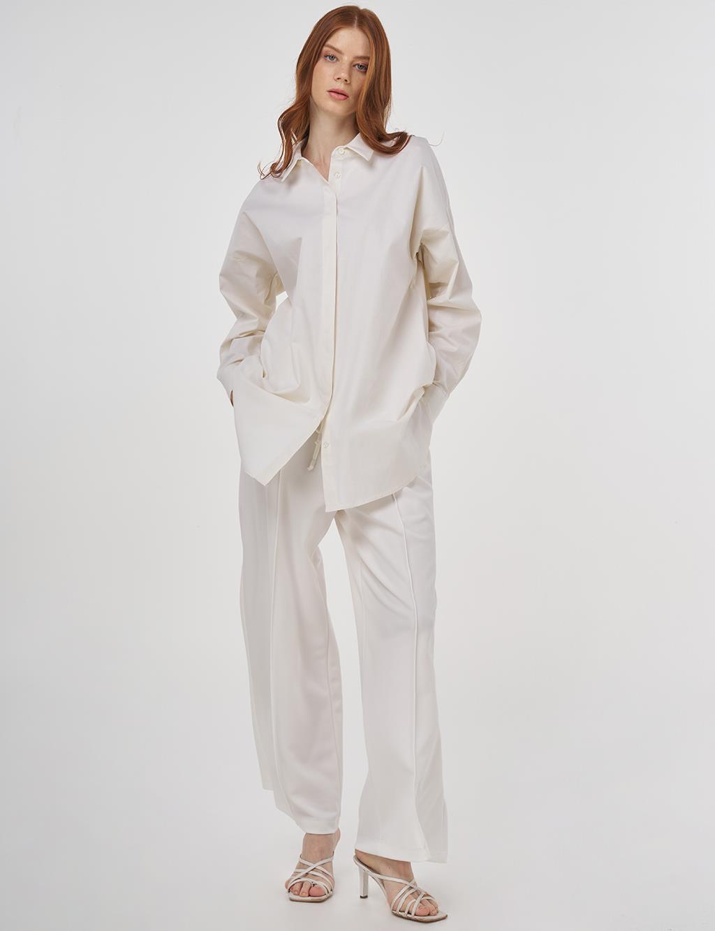Relaxed Fit Cotton Tunic Cream 
