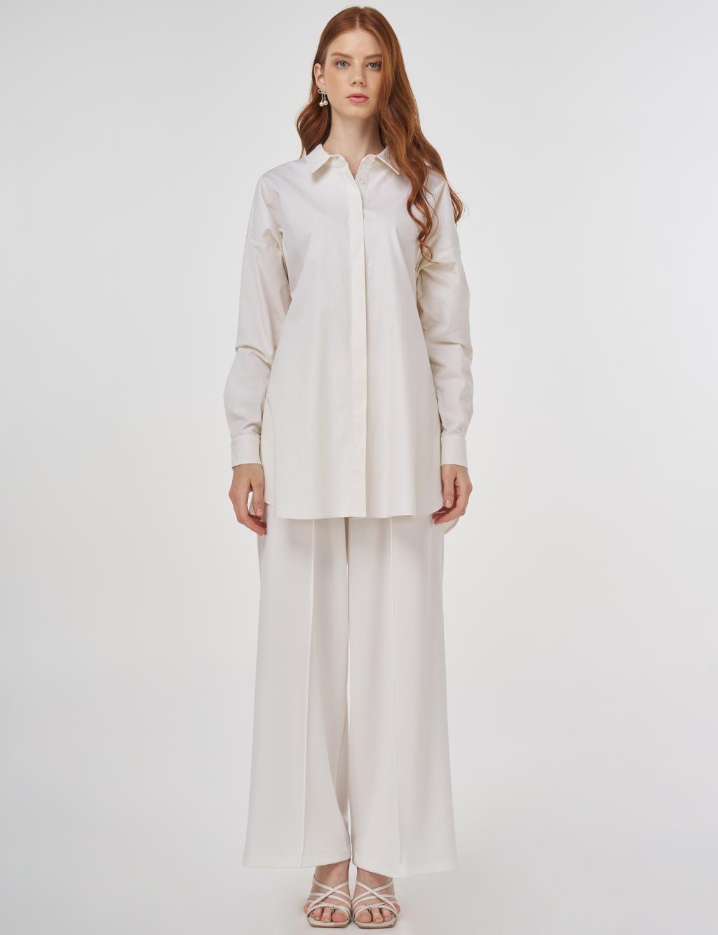 Relaxed Fit Cotton Tunic Cream 