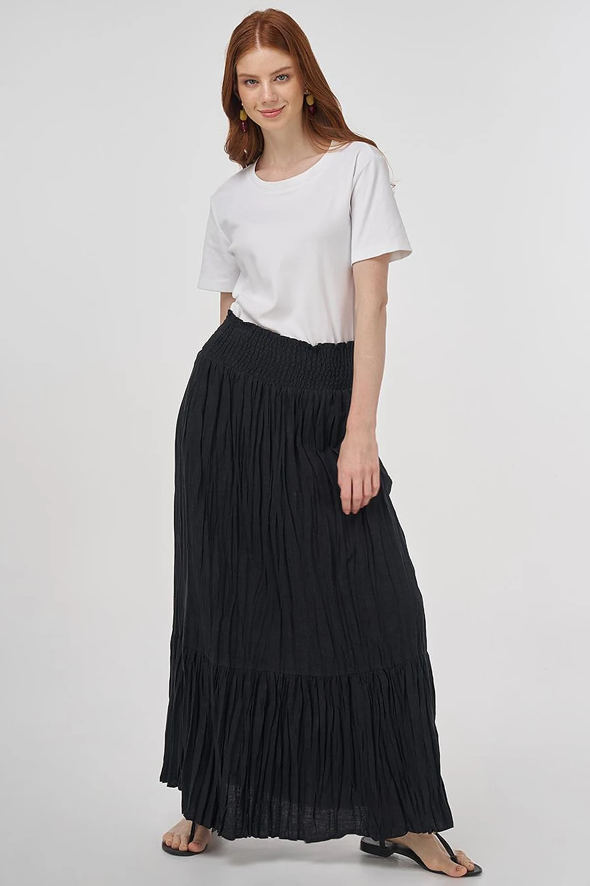 Gipe Seam Cotton Skirt Black