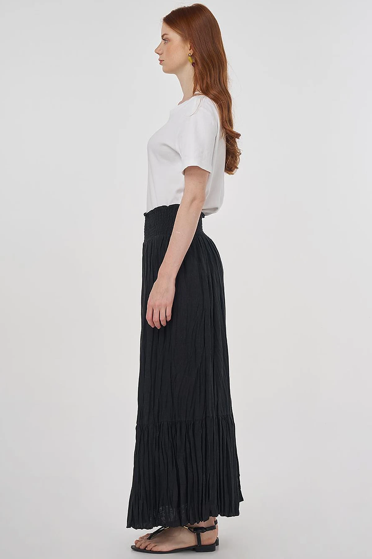 Gipe Seam Cotton Skirt Black
