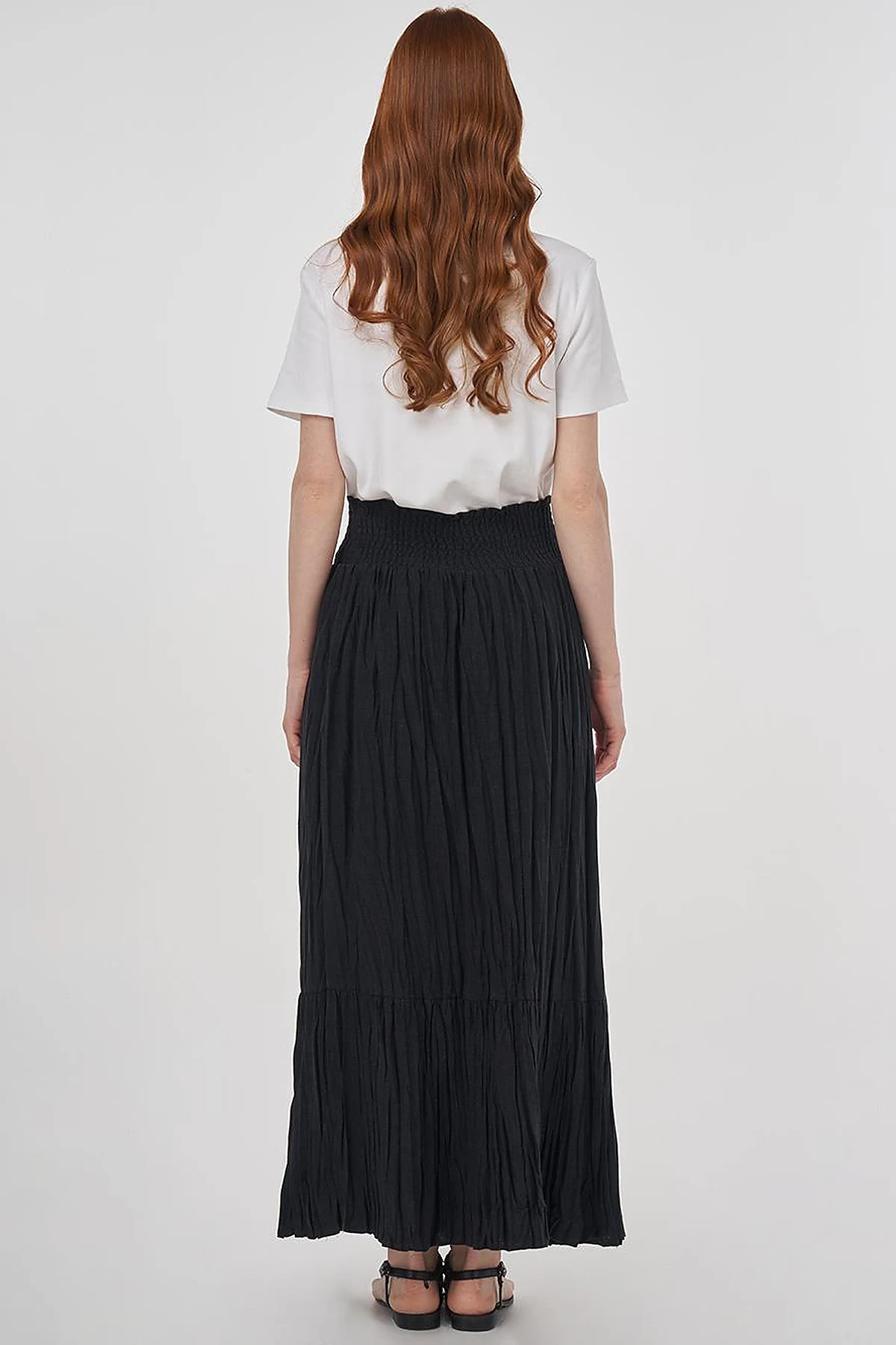 Gipe Seam Cotton Skirt Black