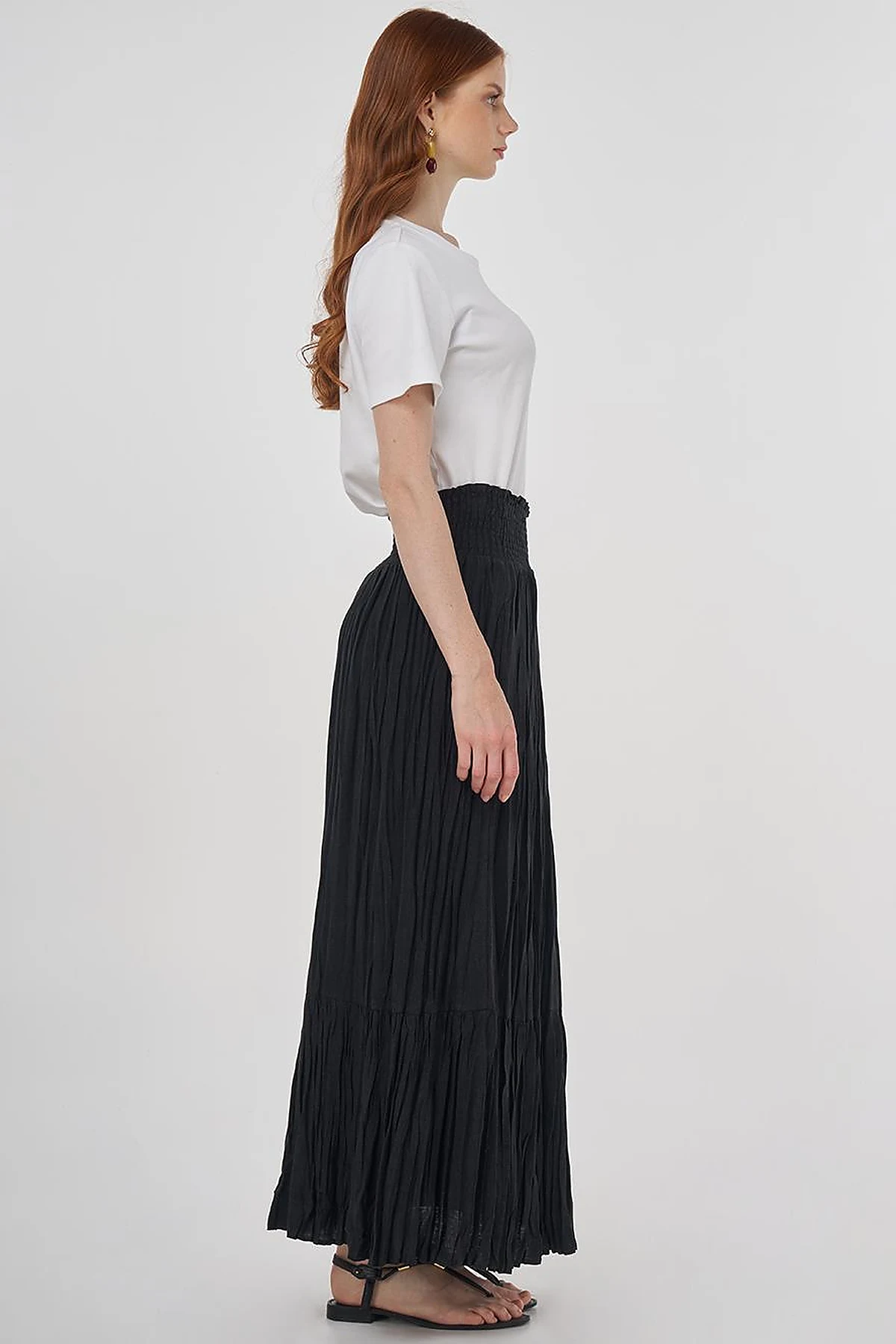 Gipe Seam Cotton Skirt Black