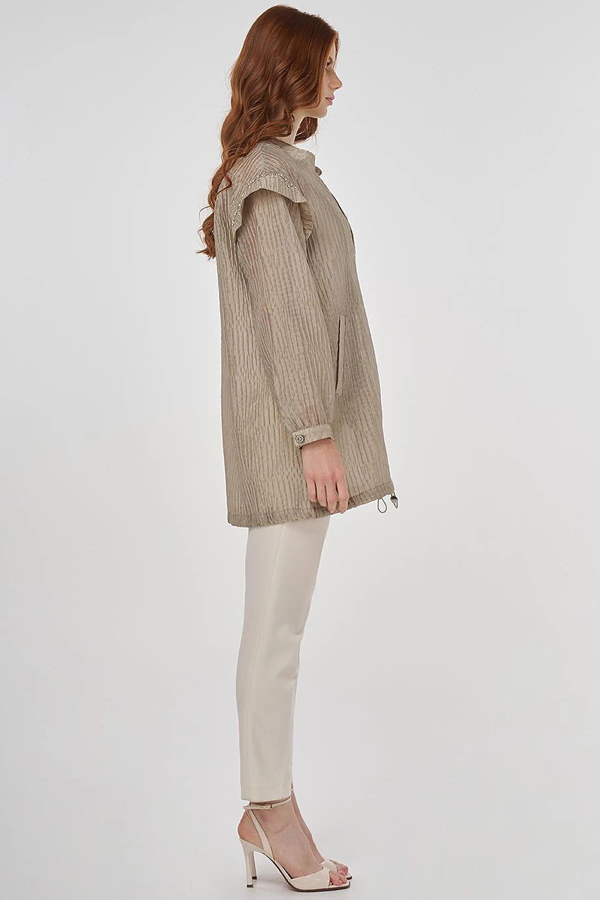 Embroidered Jacquard Jacket Moss Green