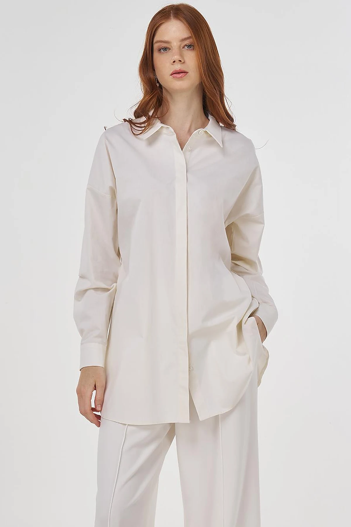 Relaxed Fit Cotton Tunic Cream 