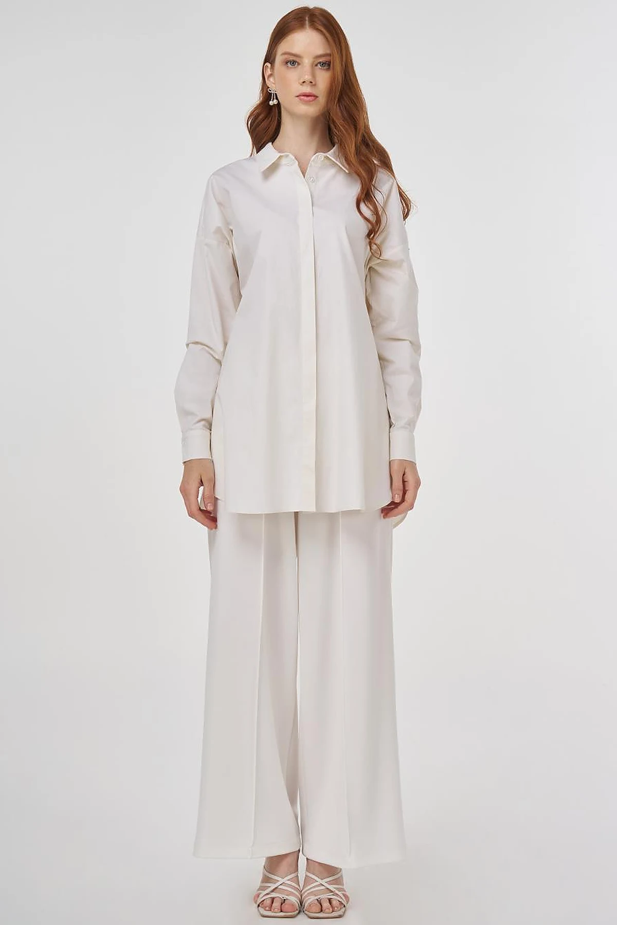 Relaxed Fit Cotton Tunic Cream 