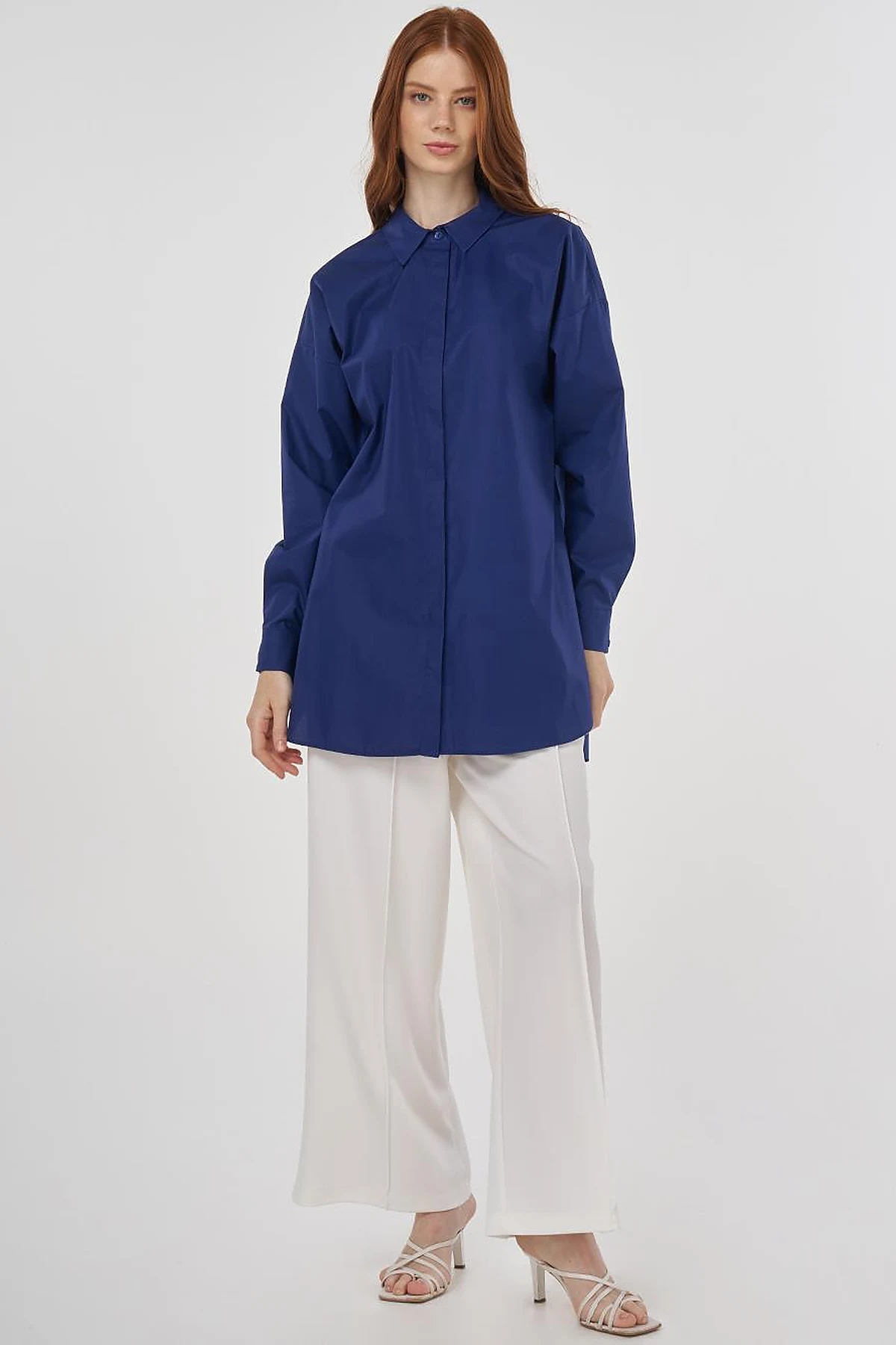 Relaxed Fit Cotton Tunic Navy Blue