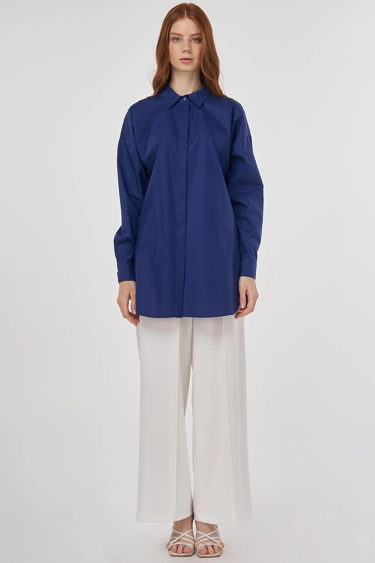 Relaxed Fit Cotton Tunic Navy Blue