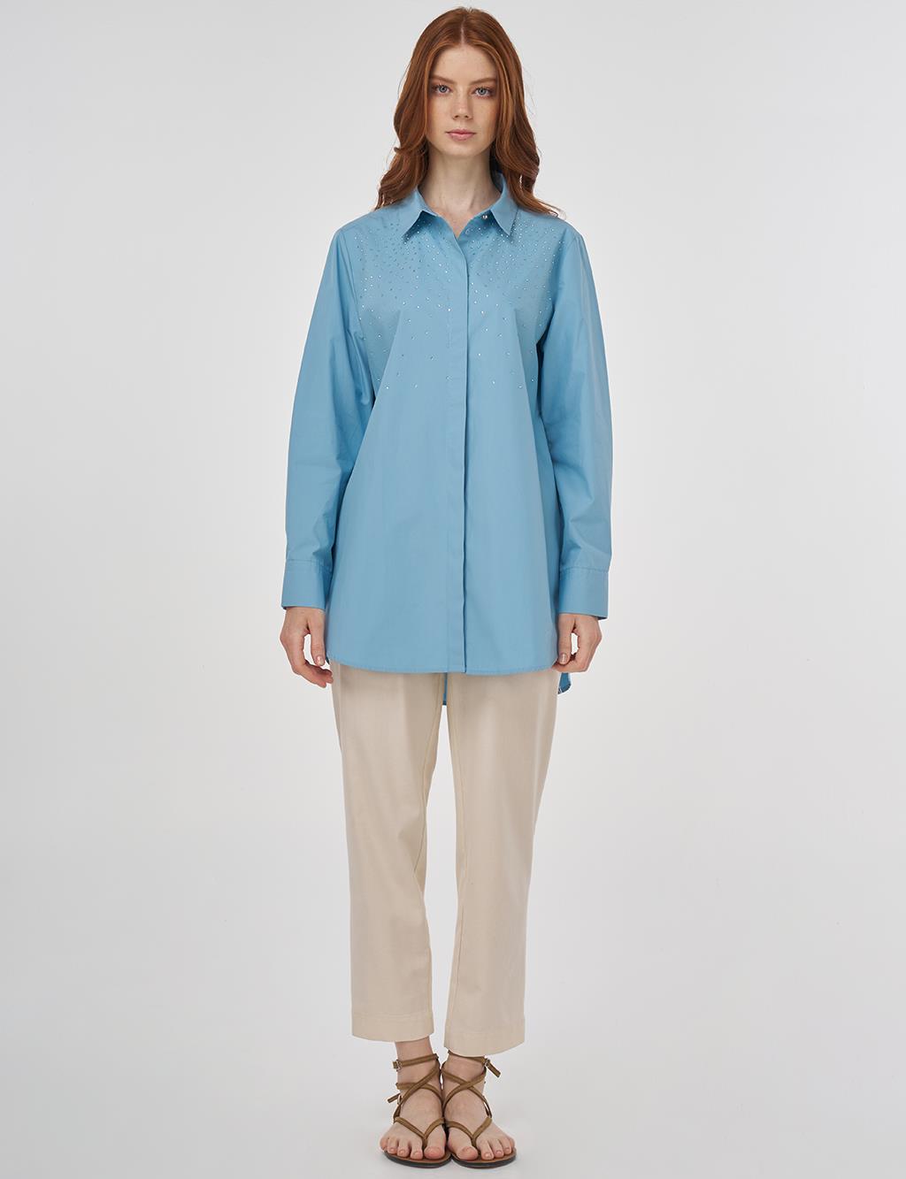 Hotfix Printed Cotton Tunic Dusty Smoke