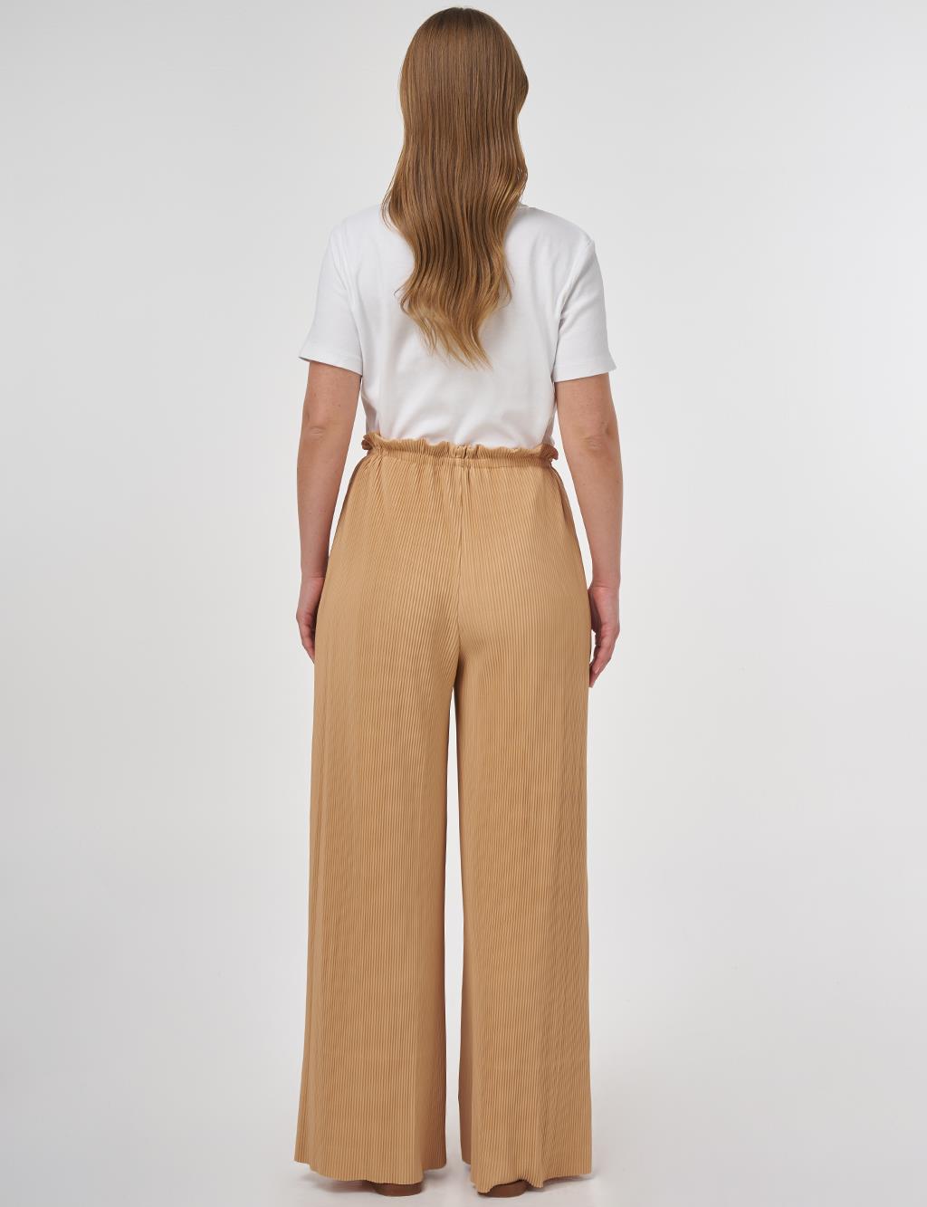 Drawstring Relaxed Fit Pants Beige