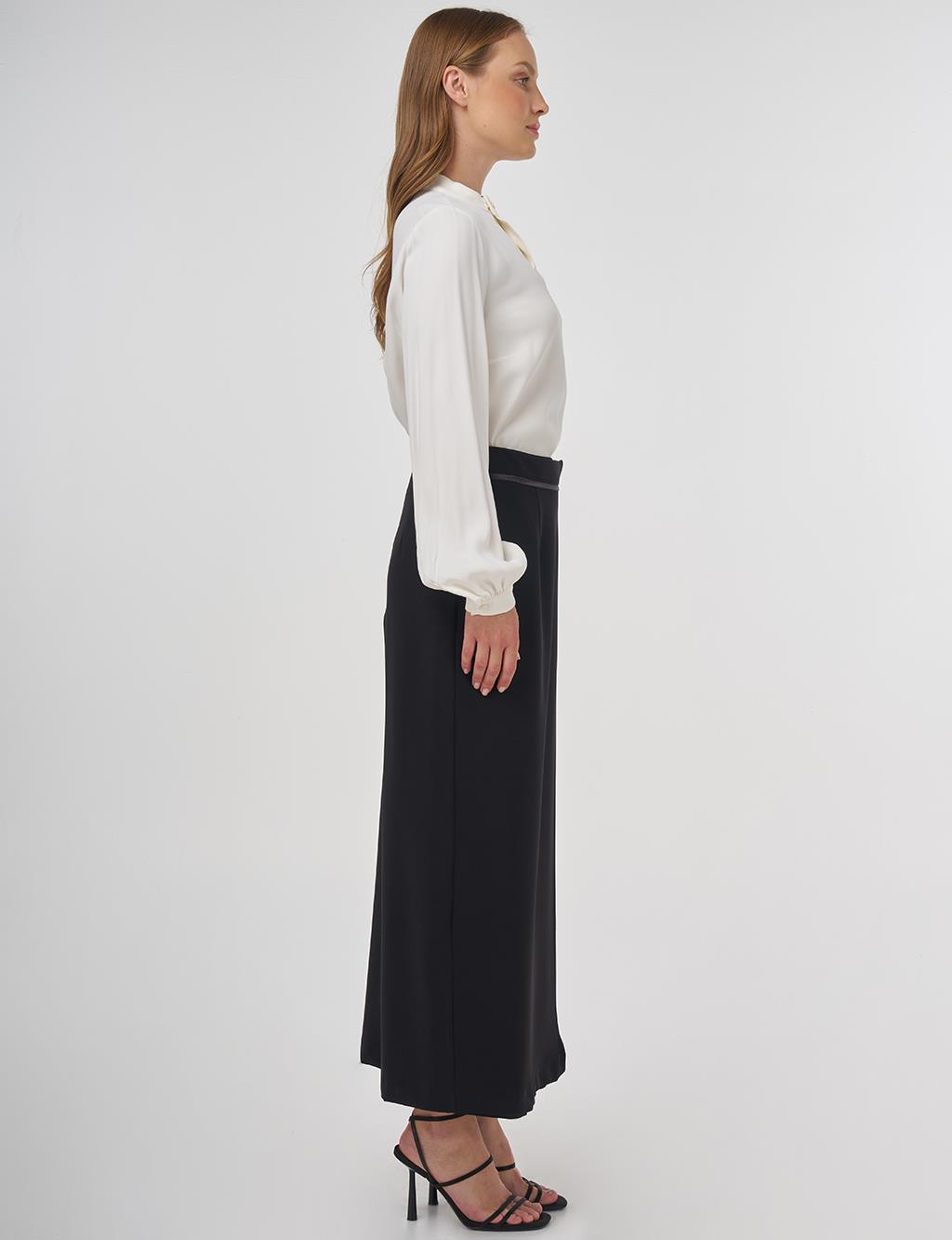 Envelope Detail Pencil Skirt Black