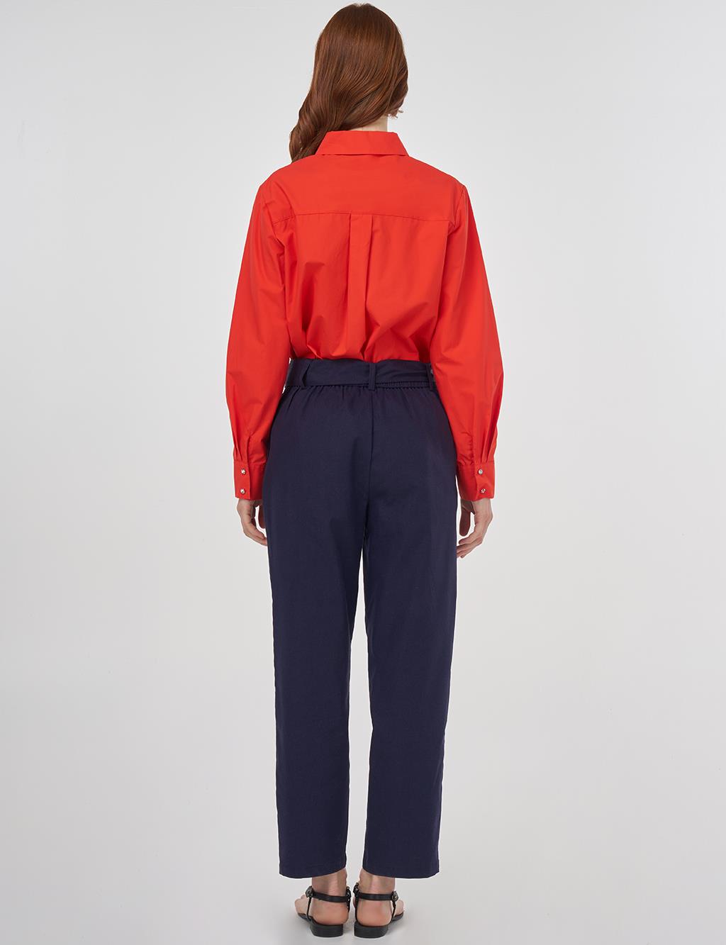 Viscose Tapered Pants Dark Navy 