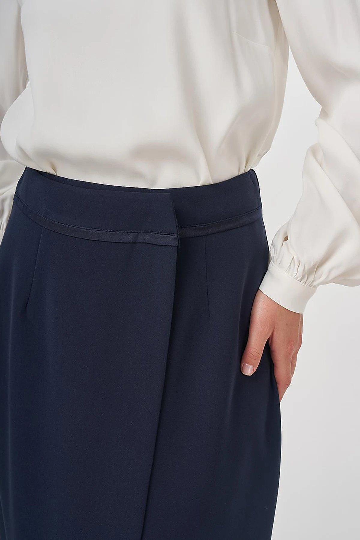 Envelope Detail Pencil Skirt Dark Navy