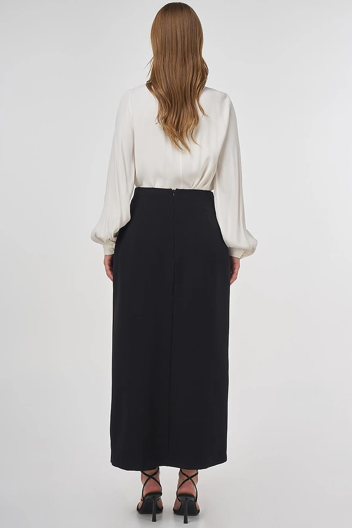 Envelope Detail Pencil Skirt Black