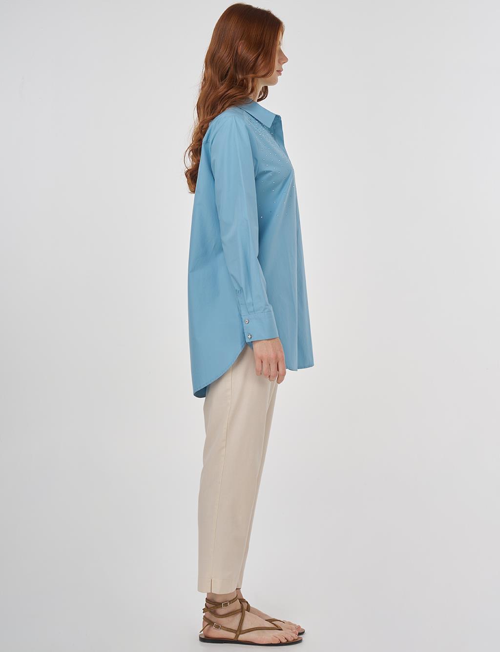 Hotfix Printed Cotton Tunic Dusty Smoke