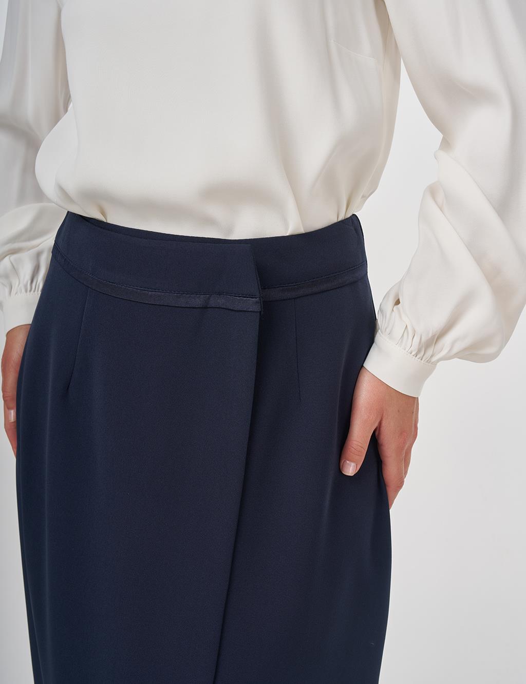 Envelope Detail Pencil Skirt Dark Navy