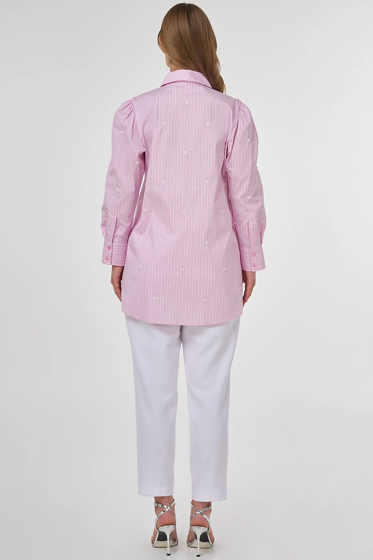 Pearl Detailed Viscose Tunic Pink 