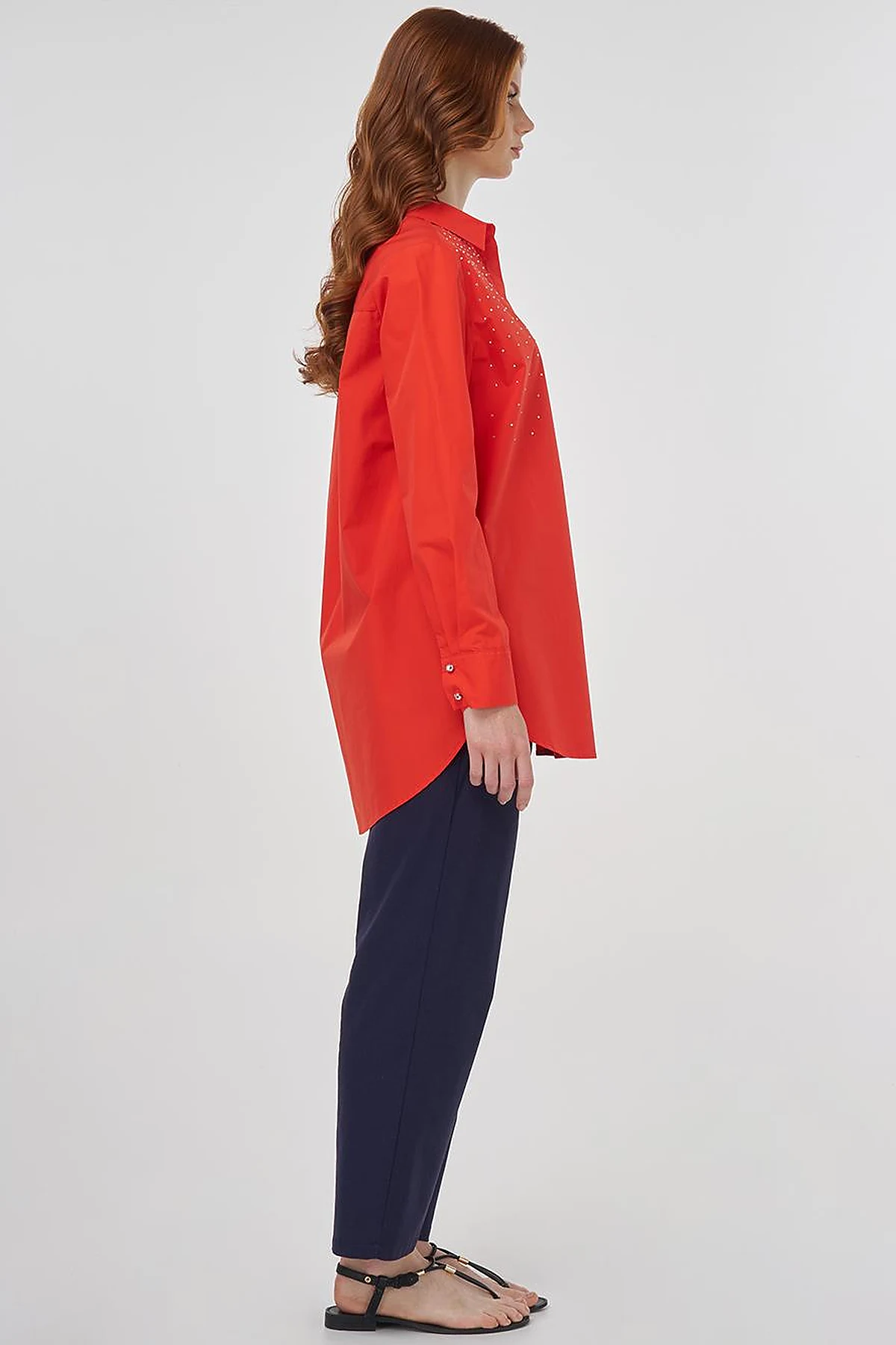 100% Cotton Tunic with Hotfix Print Poppy Red