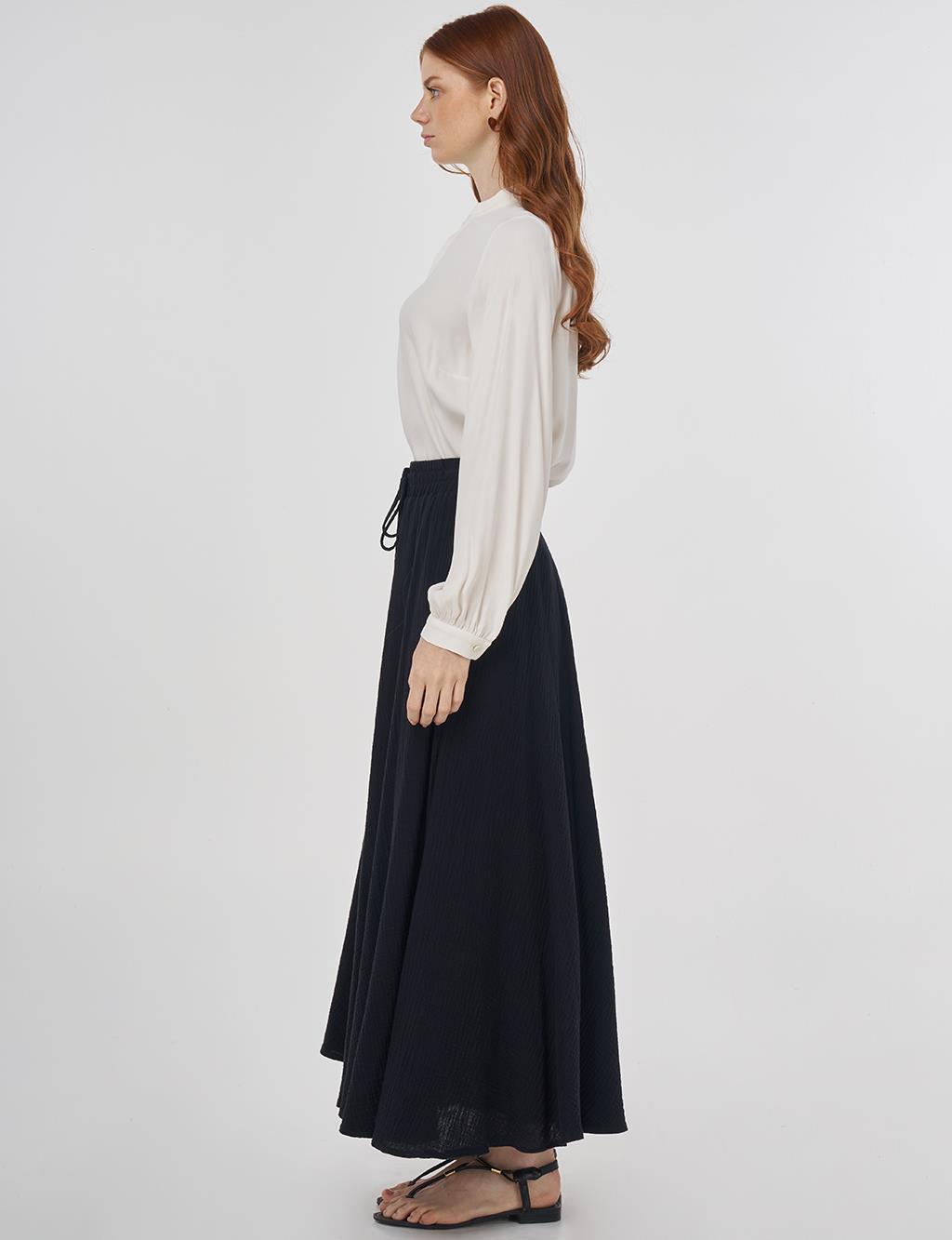 Muslin Flared Skirt Black 