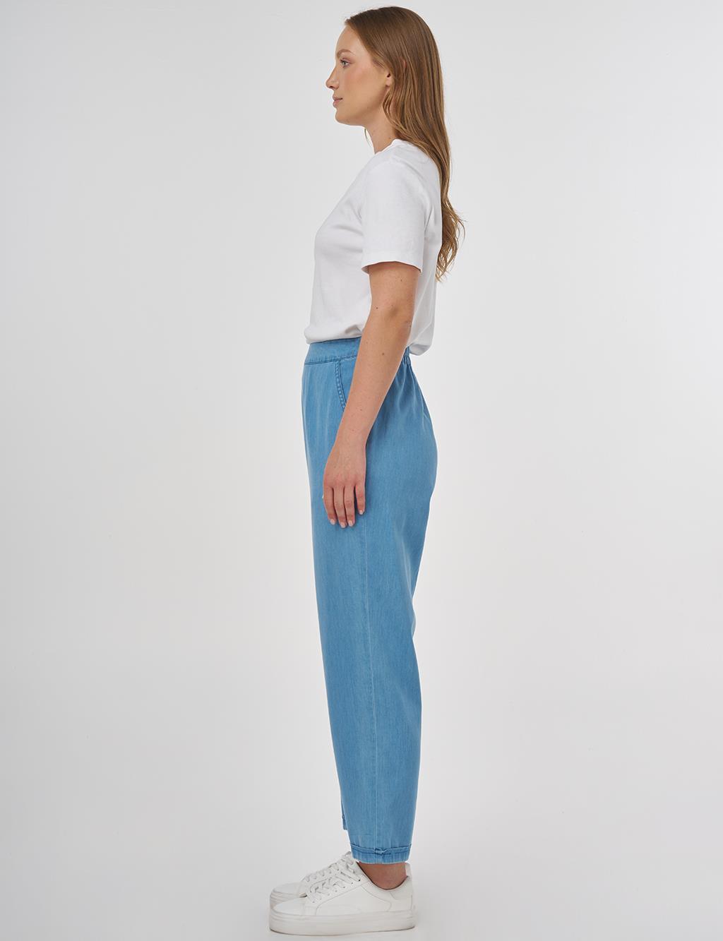 Tapered Lyocell Pants Ice Blue