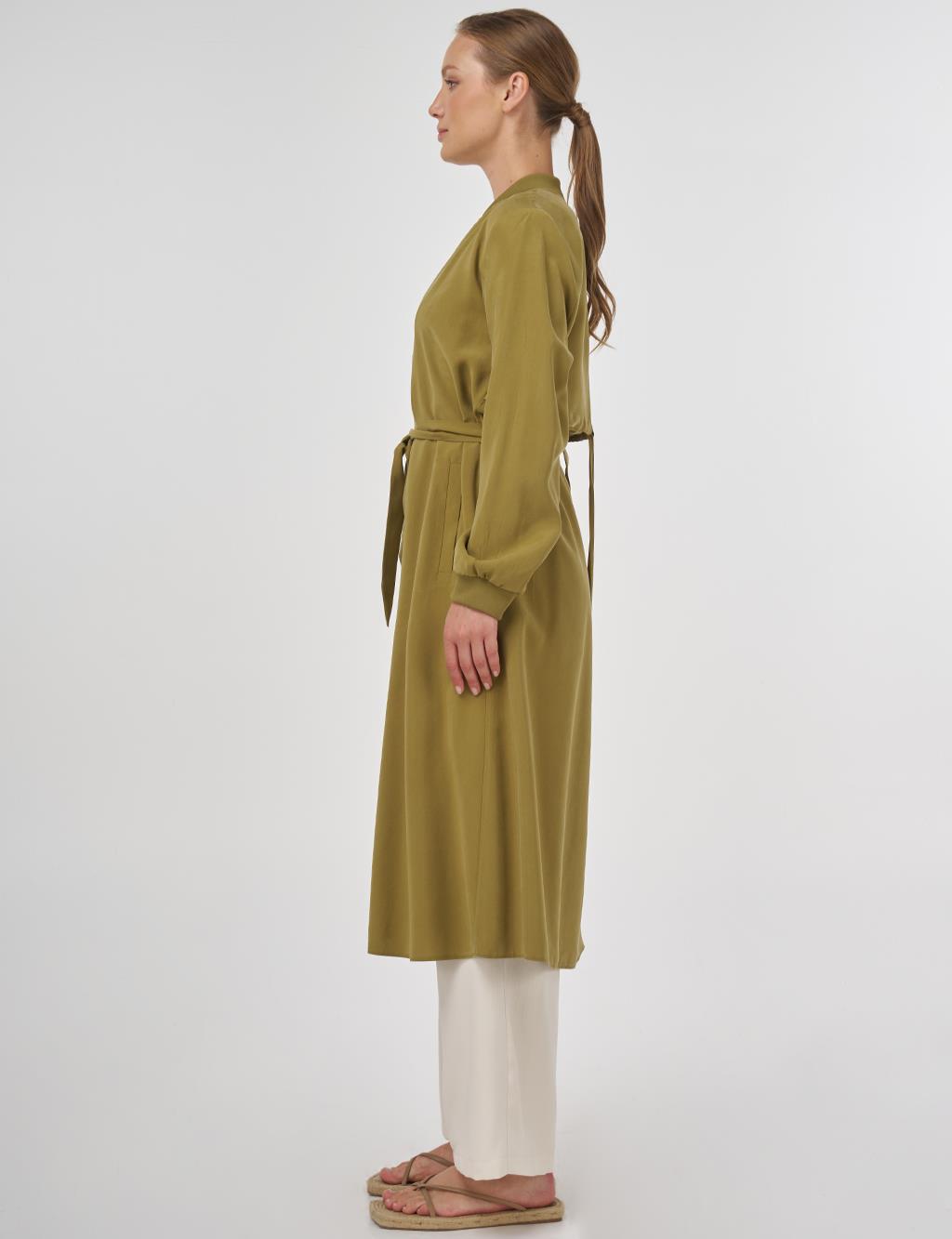 Windbreaker Detailed Modal Throw-On Khaki