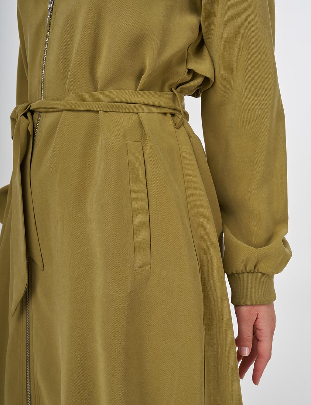Windbreaker Detailed Modal Throw-On Khaki