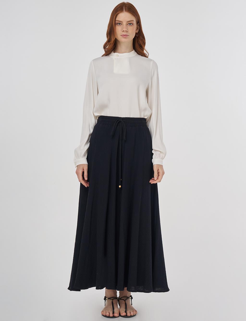 Muslin Flared Skirt Black 