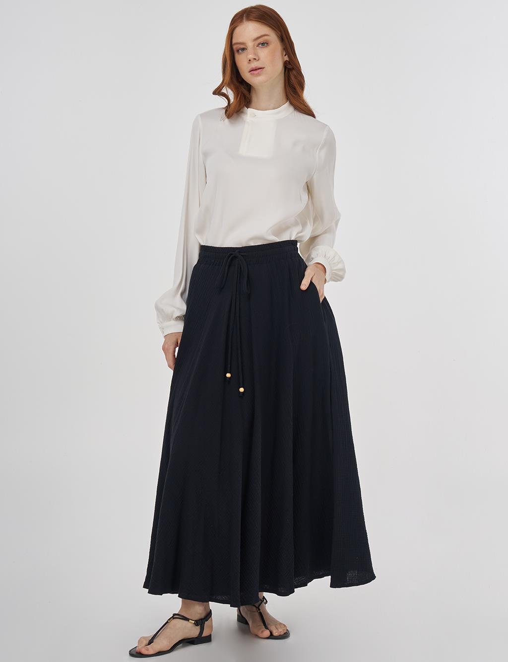Muslin Flared Skirt Black 
