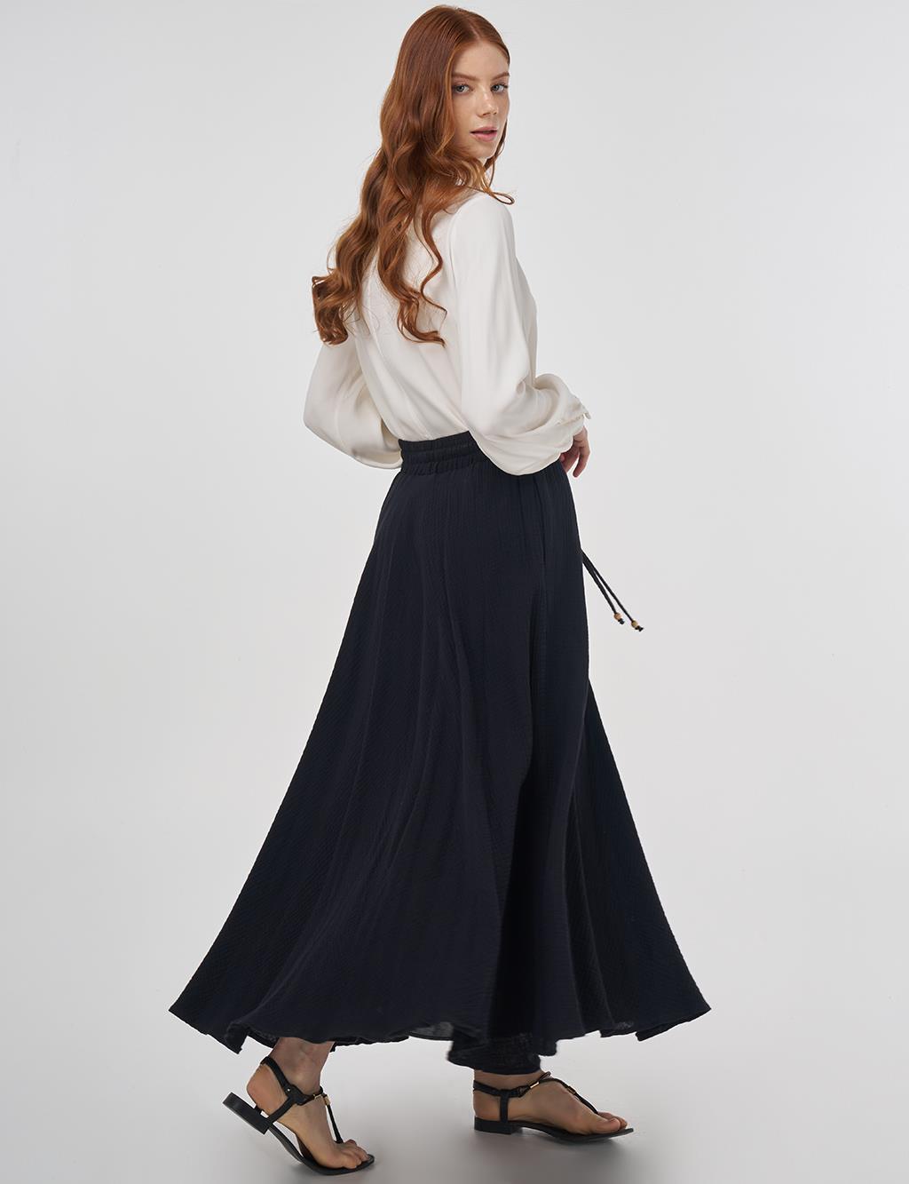 Muslin Flared Skirt Black 