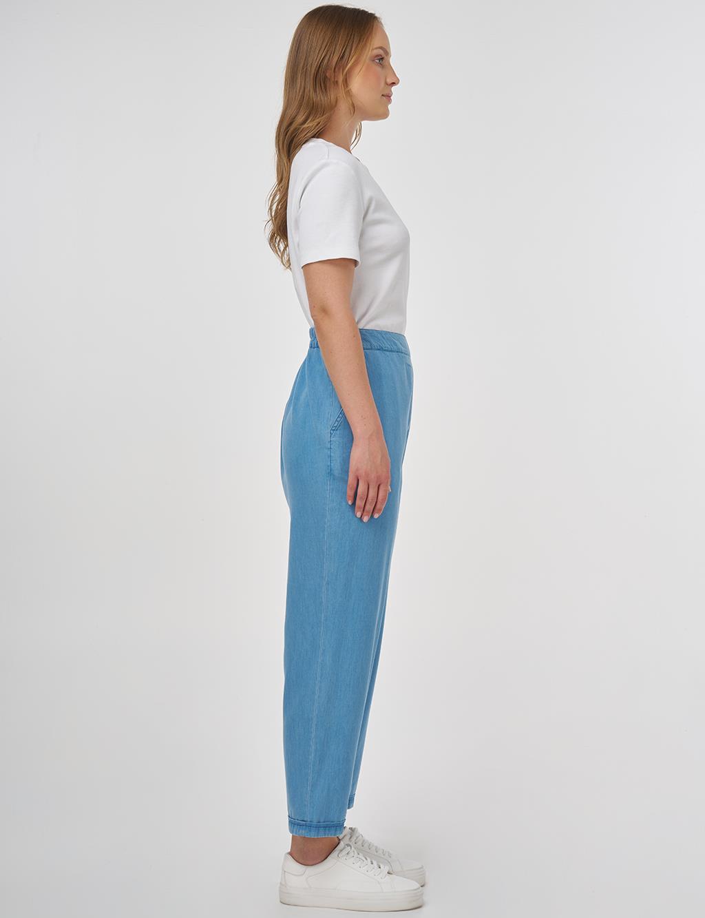 Tapered Lyocell Pants Ice Blue