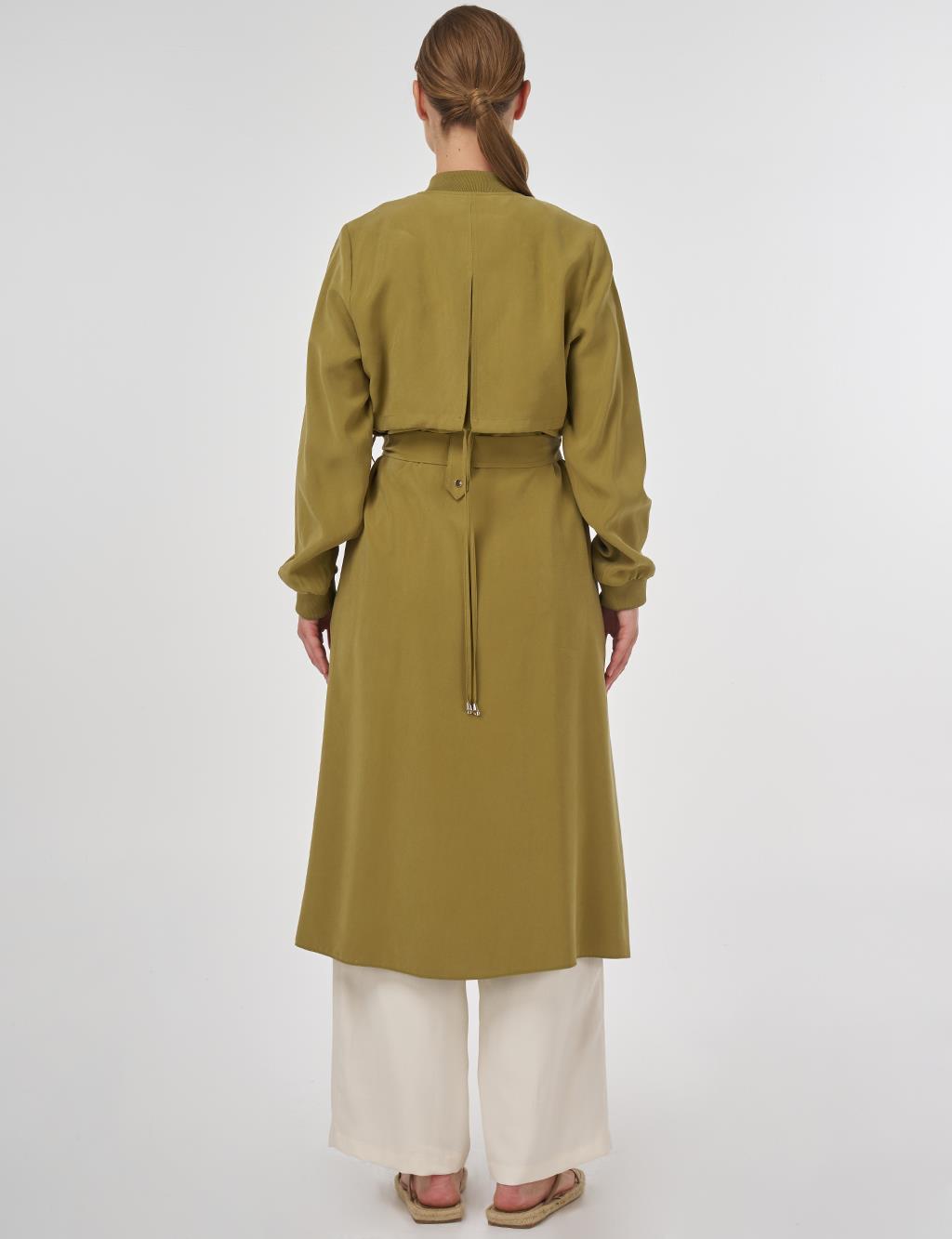 Windbreaker Detailed Modal Throw-On Khaki