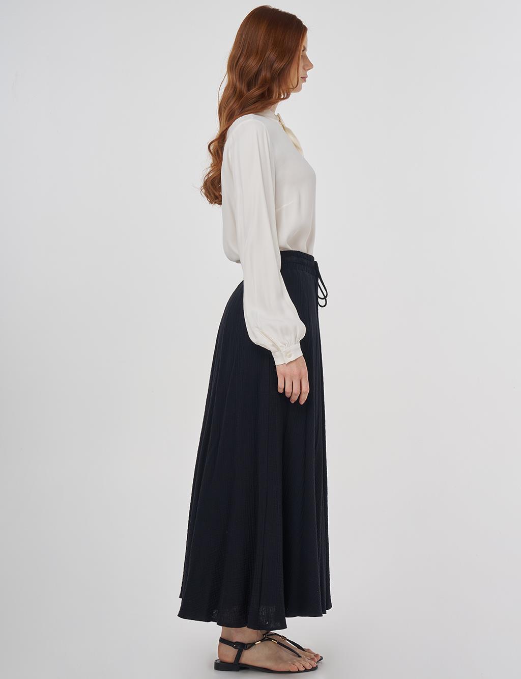 Muslin Flared Skirt Black 