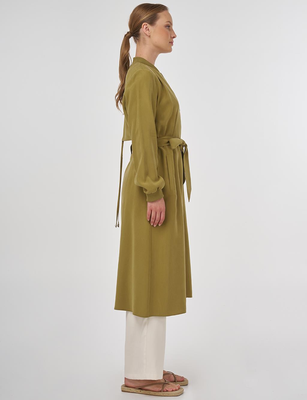 Windbreaker Detailed Modal Throw-On Khaki