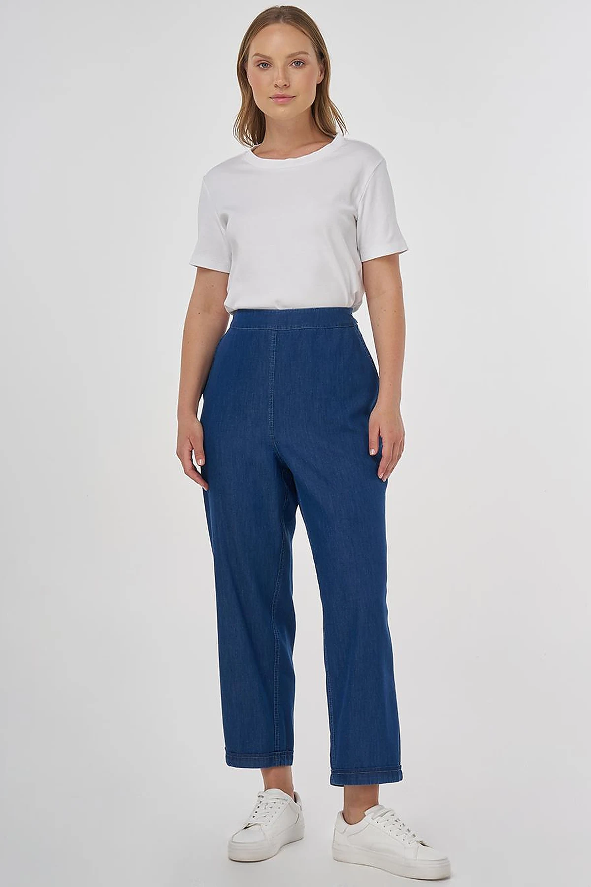 Tapered Lyocell Pants Navy 