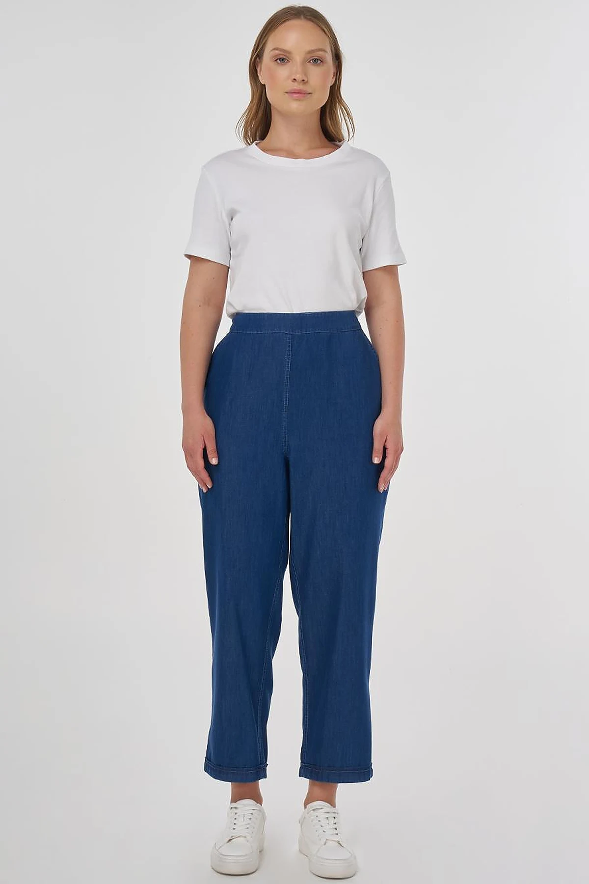 Tapered Lyocell Pants Navy 