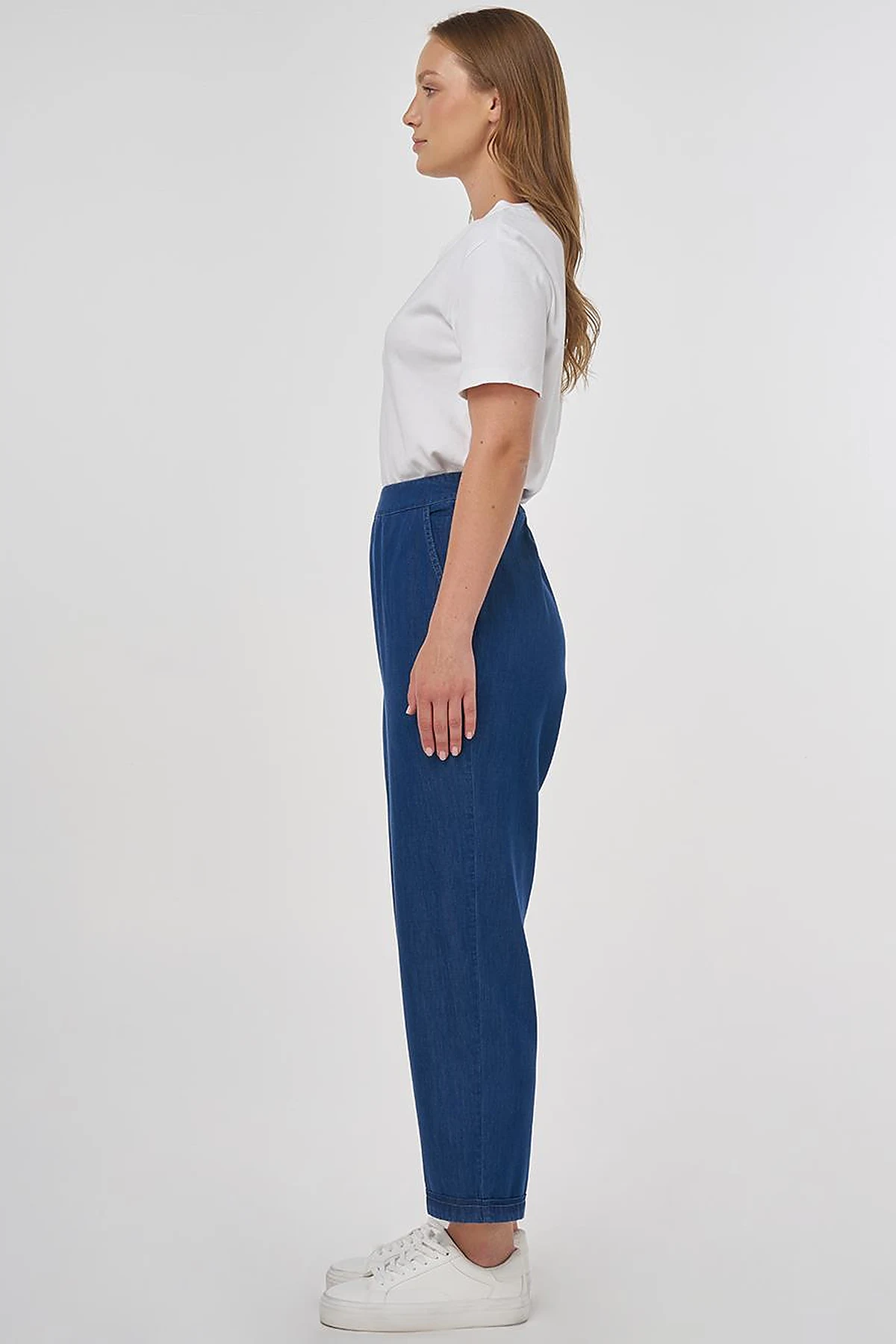 Tapered Lyocell Pants Navy 