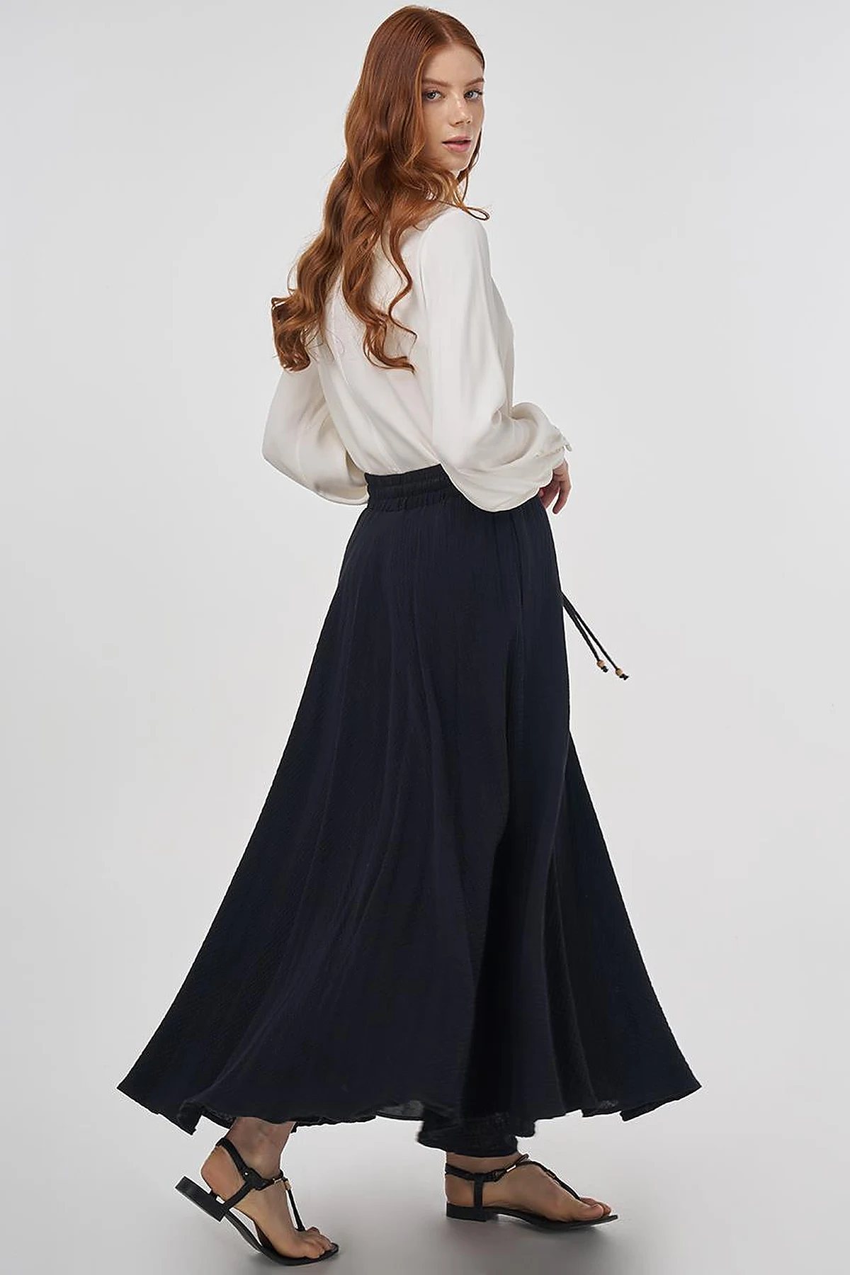 Muslin Flared Skirt Black 