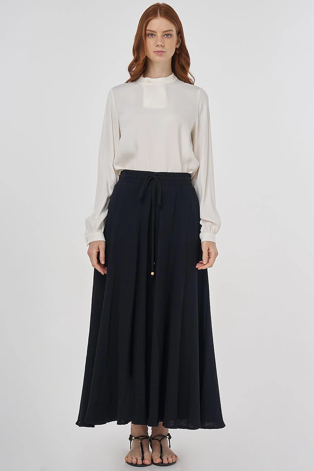 Muslin Flared Skirt Black 
