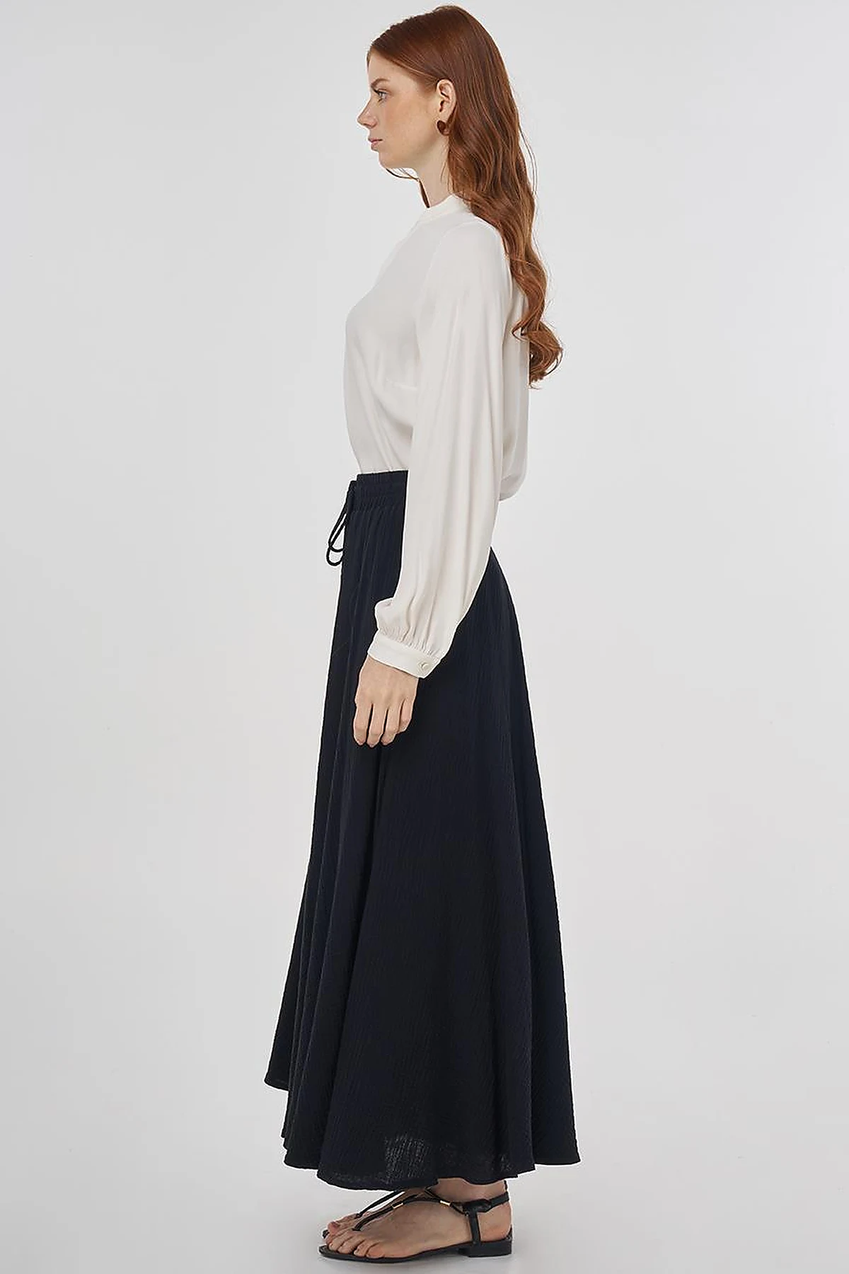 Muslin Flared Skirt Black 