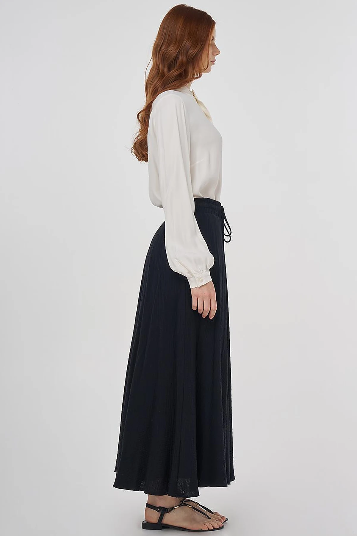 Muslin Flared Skirt Black 