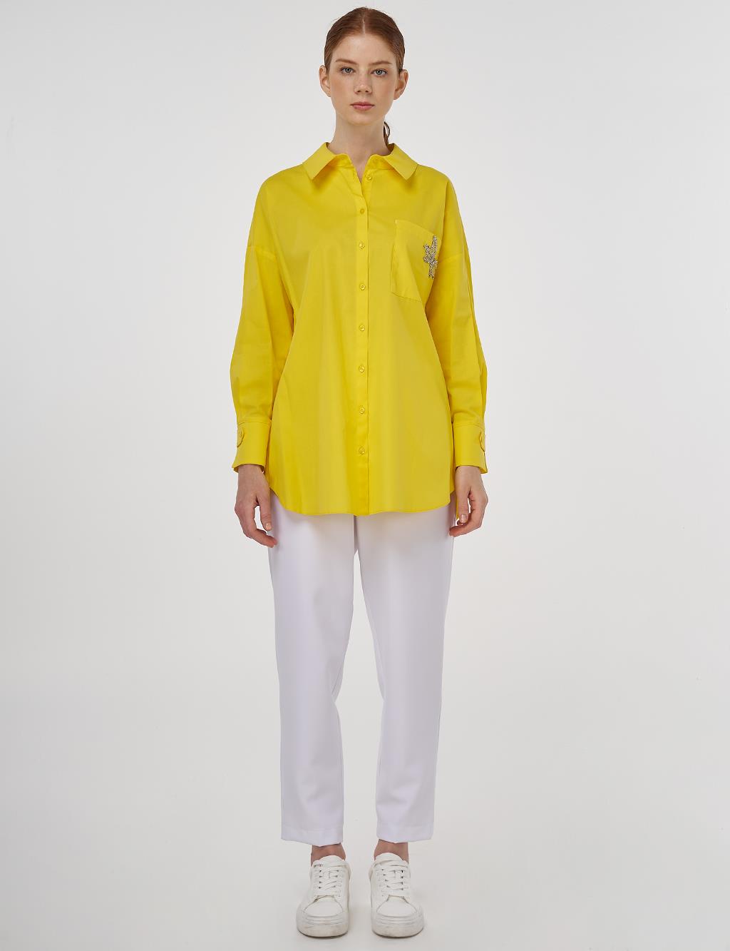 Butterfly Figured Cotton Tunic Yellow