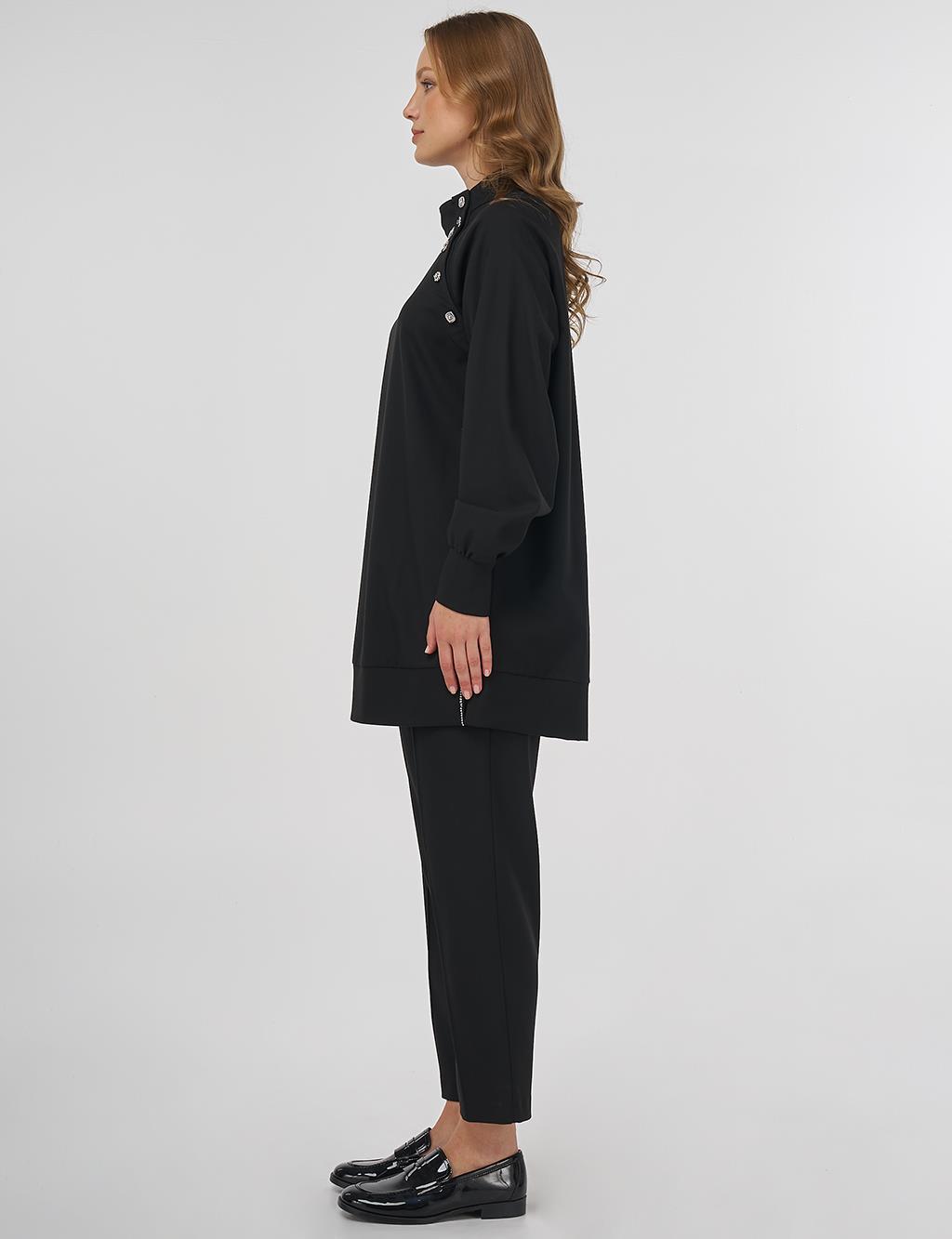 Shiny Stone Two-Piece Set Black