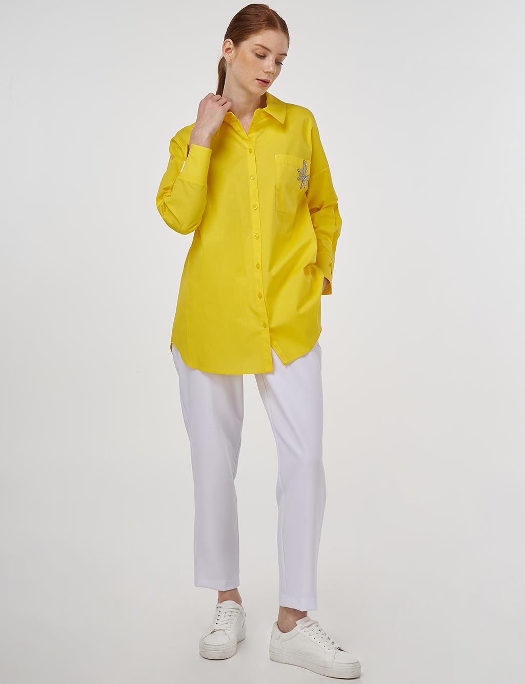 Butterfly Figured Cotton Tunic Yellow