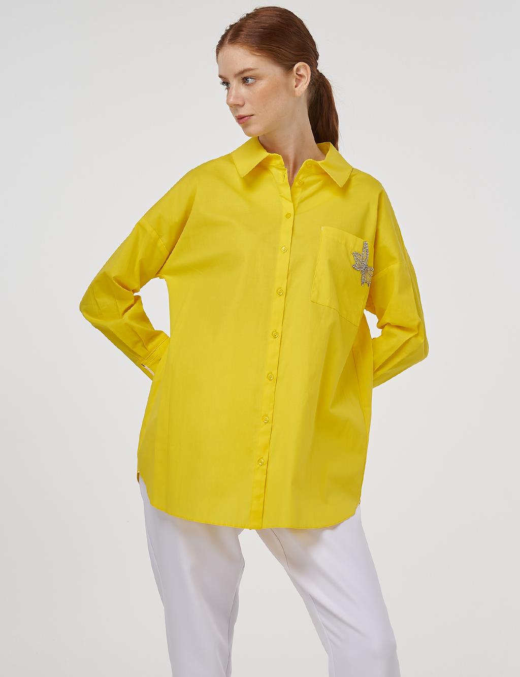 Butterfly Figured Cotton Tunic Yellow