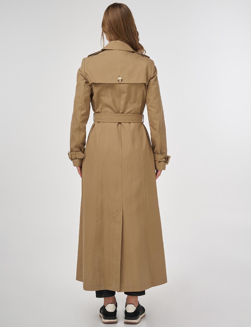 Shirt Collar Trench Coat Beige